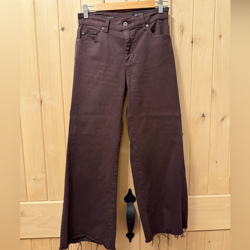 AG Saige wide leg crop Brown Jeans size 25